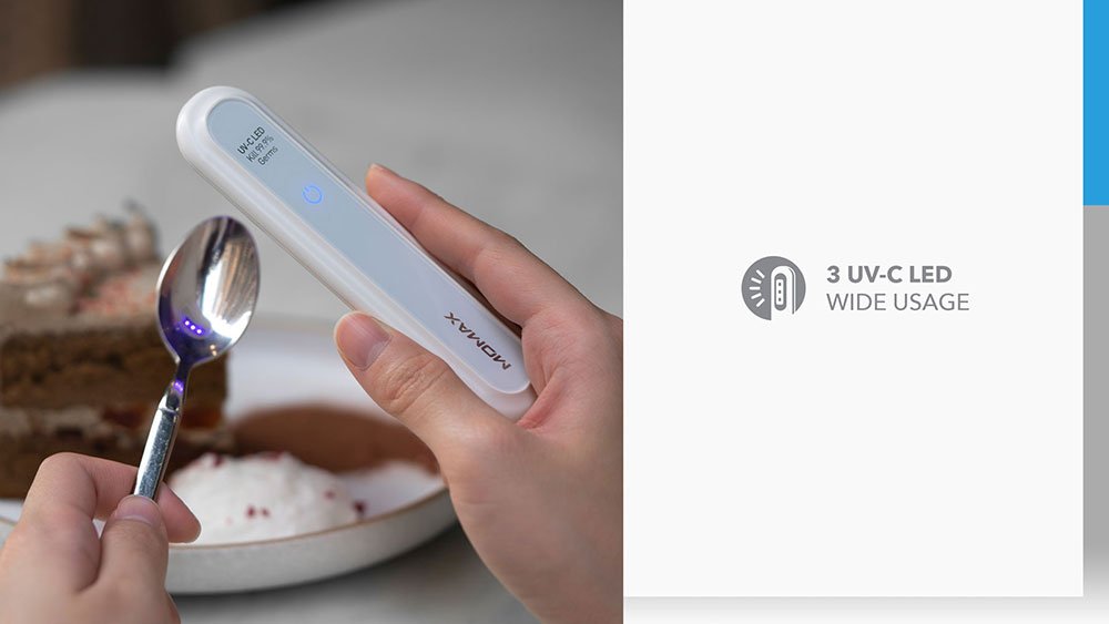 MOMAX UV-C Pen UV-C LED Sanitizer 3 UV-C LED Wide Usage